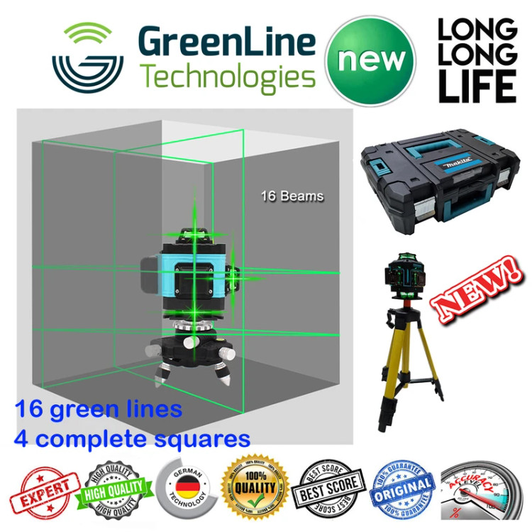 تراز لیزری ماکیتا مدل نور سبز 16 لاین
